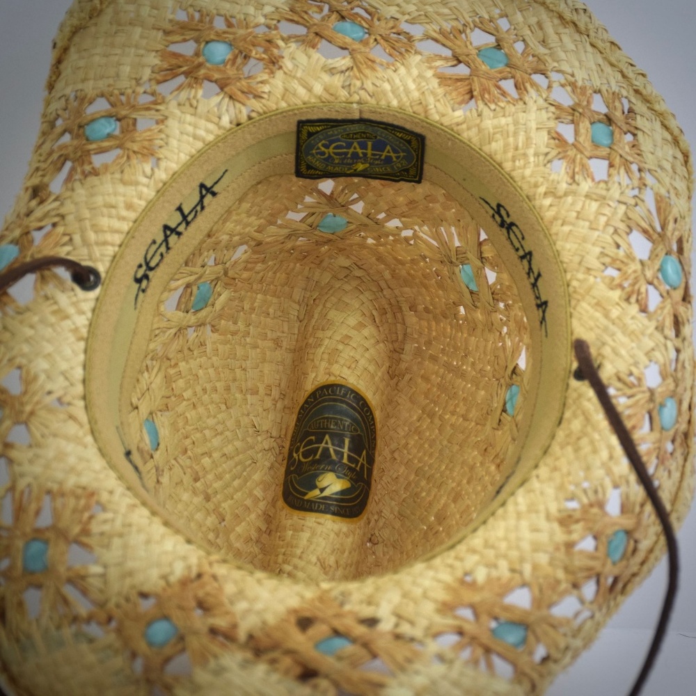 Scala Western Cowboy Sun Hat Woven Natural Fibers - Picture 8 of 8